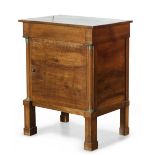 WALNUT BEDSIDE TABLE CENTRAL ITALY EMPIRE PERIOD