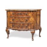 BRIAR WALNUT COMMODE BOLOGNESE STYLE EARLY 20TH CENTURY