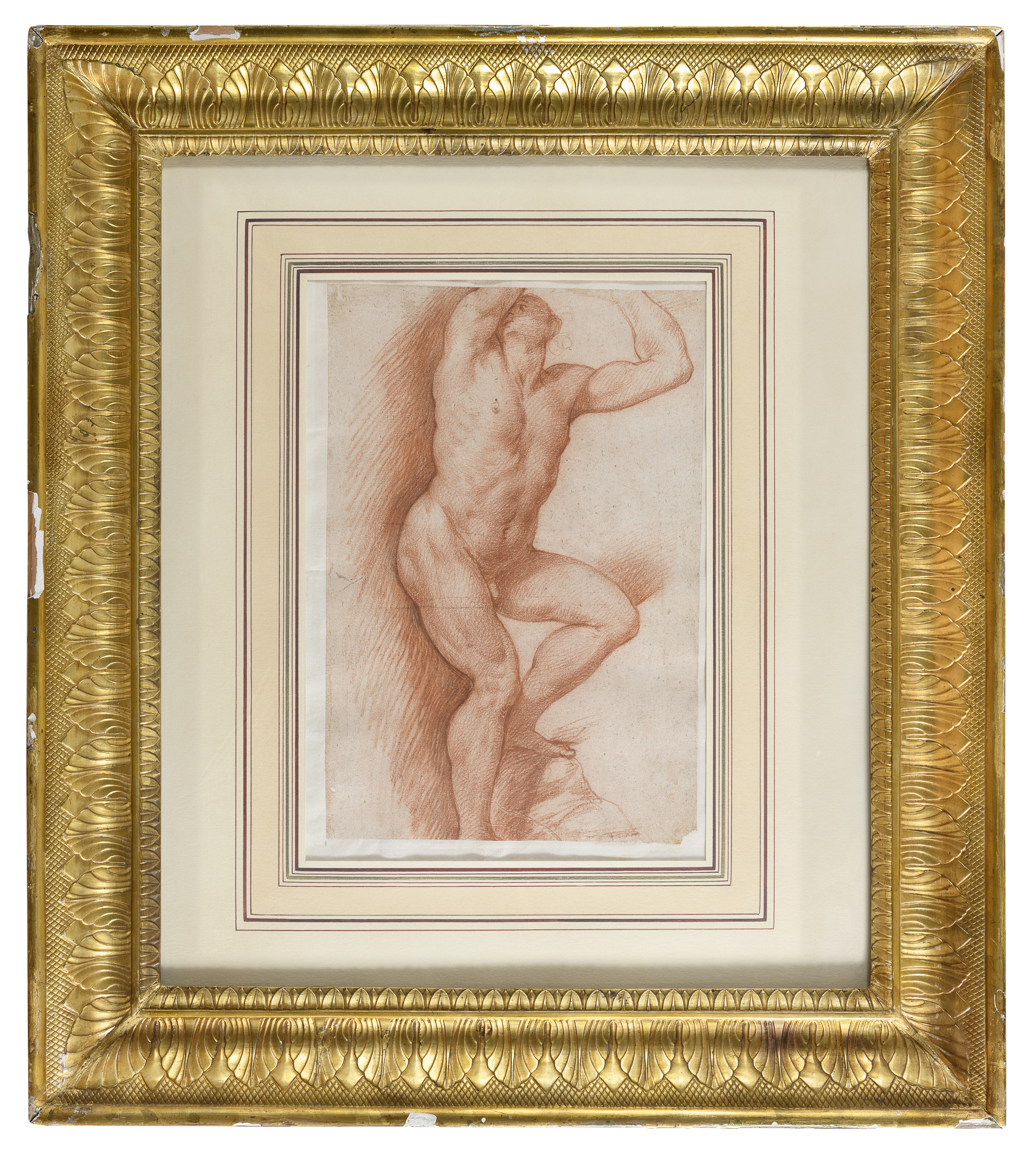 SANGUINE STUDY BY THE CIRCLE OF GIUSEPPE CESARI known as IL CAVALIER D'ARPINO - Image 2 of 2