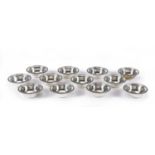 TWELVE SILVER FRUIT SALAD BOWLS BRESCIA 1944/1968