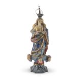 WOOD SCULPTURE OF THE IMMACULATE VIRGIN 19TH CENTURY SOUTH AMERICA