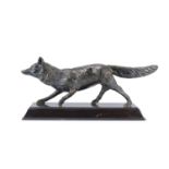 SILVER-PLATED SCULPTURE OF A FOX 20TH CENTURY