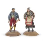 PAIR OF NATIVITY FIGURES NAPLES 19TH CENTURY