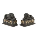 PAIR OF LARGE BRONZE BOOKENDS END OF THE 19TH CENTURY