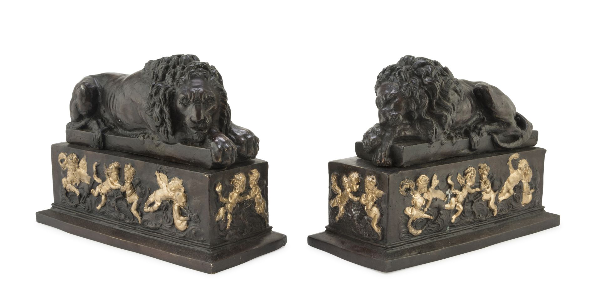 PAIR OF LARGE BRONZE BOOKENDS END OF THE 19TH CENTURY