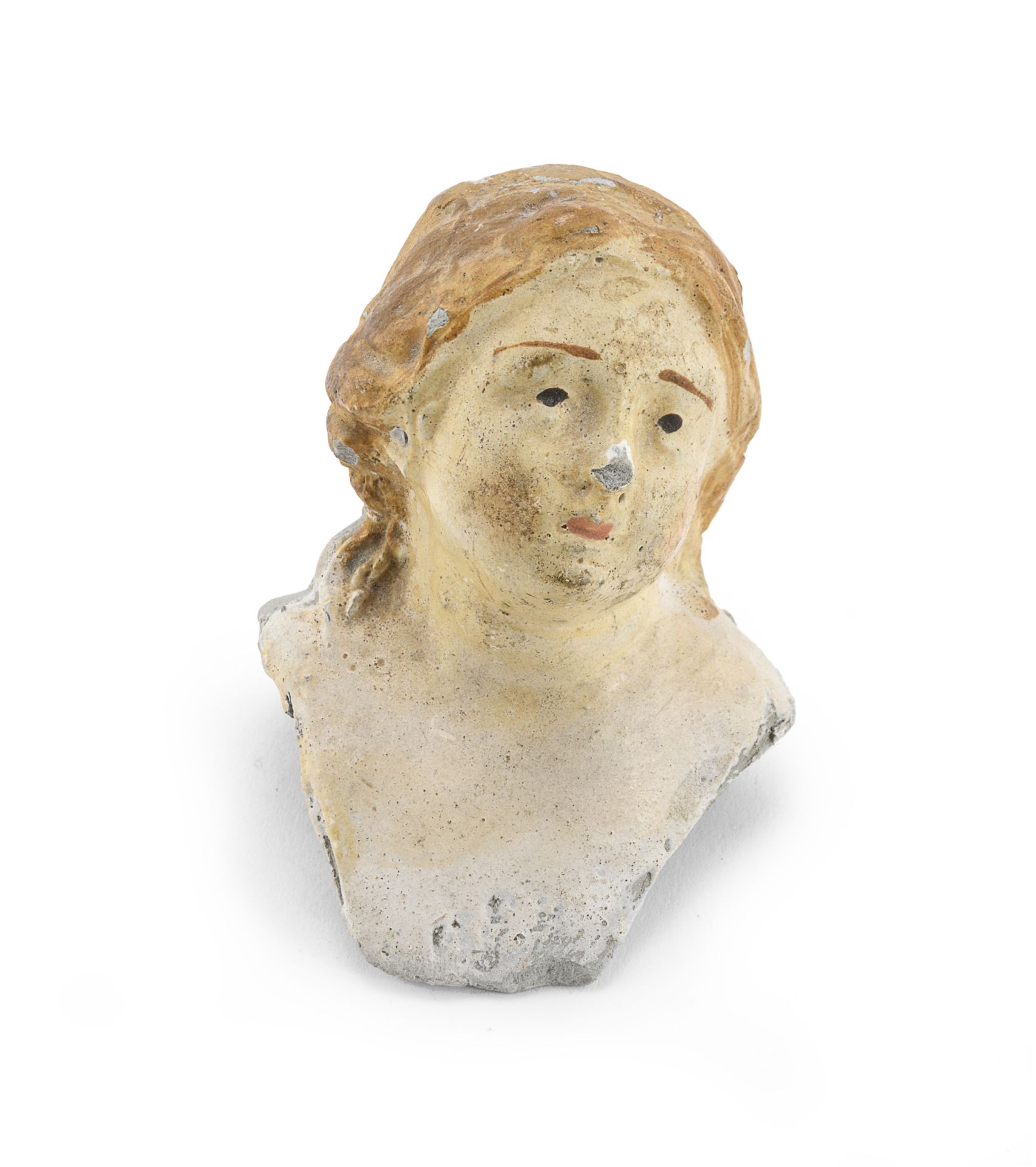 CERAMIC NATIVITY SCENE HEAD NAPLES 19TH CENTURY