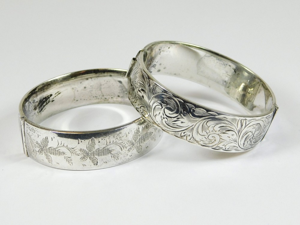 SILVER BANGLES.