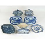 BLUE & WHITE PRINTED POTTERY.