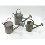 GALVANIZED WATERING CANS.