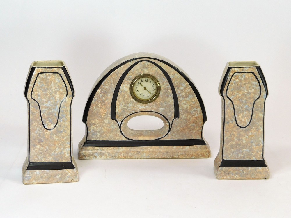 ART DECO GARNITURE.