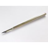 DIP PEN. A silver dip pen with steel nib. Length 16cm.