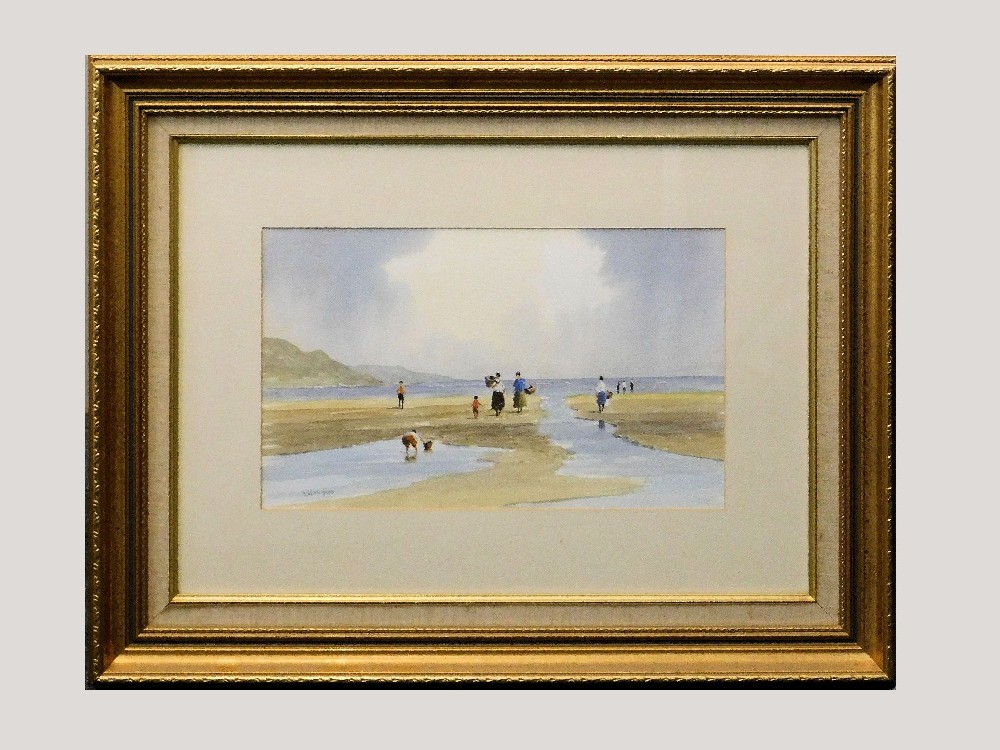 RAY WICHARD. Two Estuary Landscapes. Watercolours. Each signed. Each 24 x 40cm. - Image 2 of 3