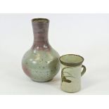 MICHAEL LEACH ETC. A Michael Leach, Yelland Pottery vase, personal & Pottery mark, height 21.5cm.