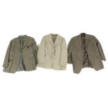 Three woollen tweed style jackets, tailored by Bernard Weatherill, Covent Garden, London, comprising