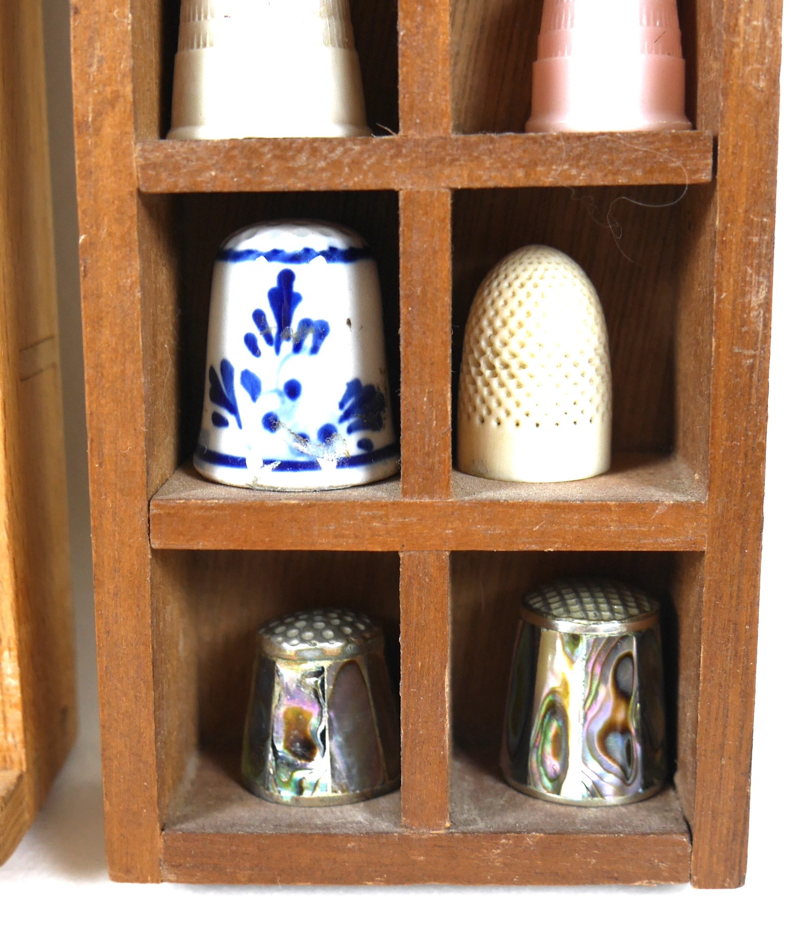 A collection of forty eight thimbles, including thirty six silver and other metal examples, two by - Image 7 of 12