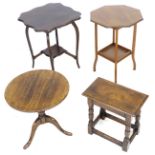 A collection of five pieces of early 20th century and later furniture, comprising an oak wooden