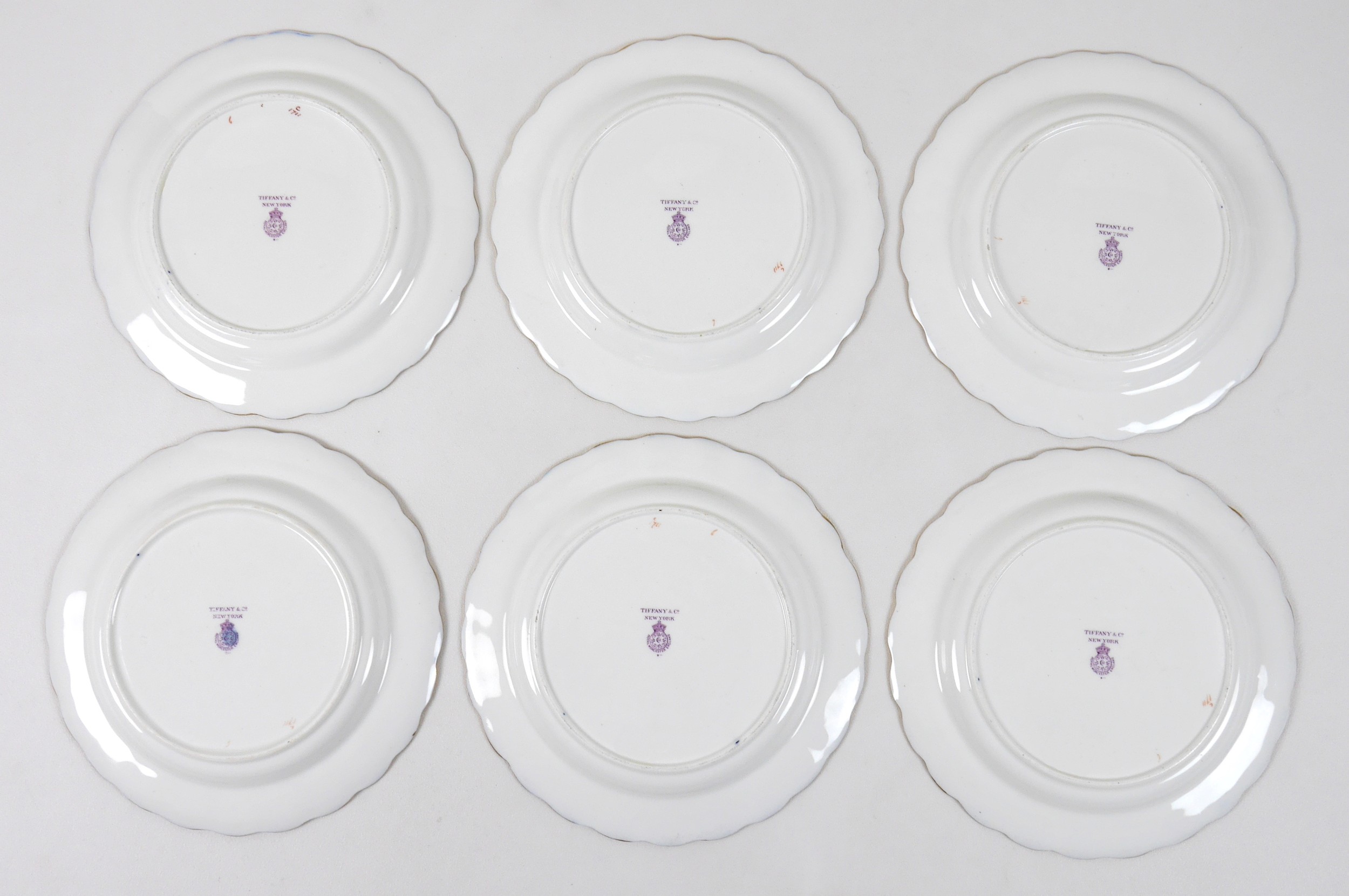 A set of six Royal Worcester china cabinet plates, retailed by Tiffany & Co, New York, circa 1918, - Image 4 of 16