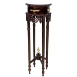 A reproduction 19th century style mahogany jardiniere, with gilt metal mounts, raised upon fluted