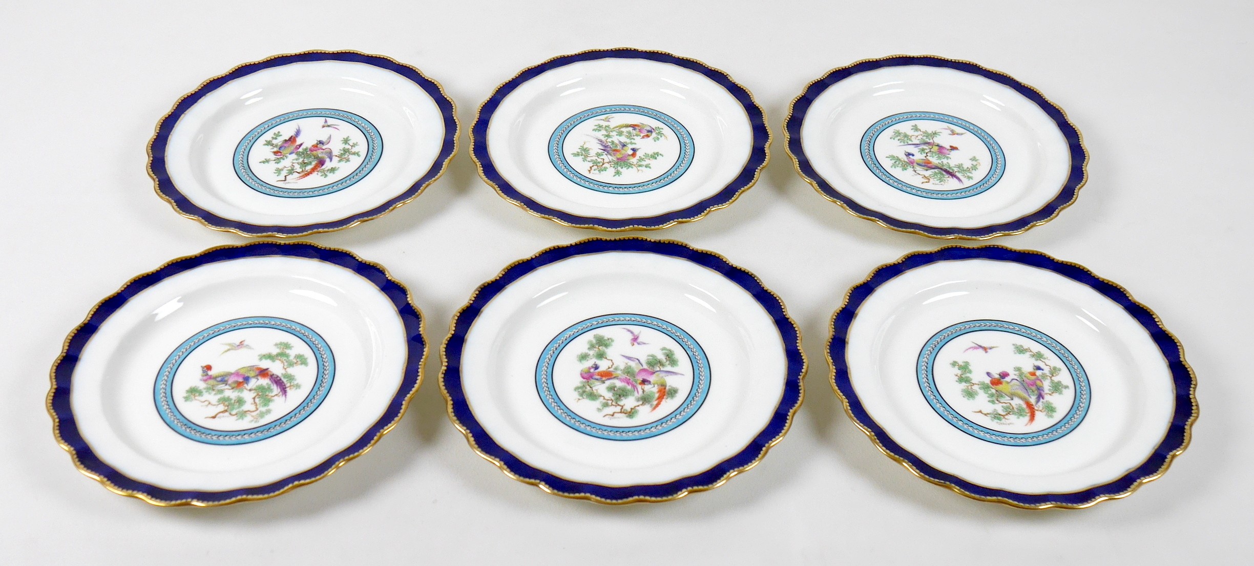 A set of six Royal Worcester china cabinet plates, retailed by Tiffany & Co, New York, circa 1918, - Image 2 of 16