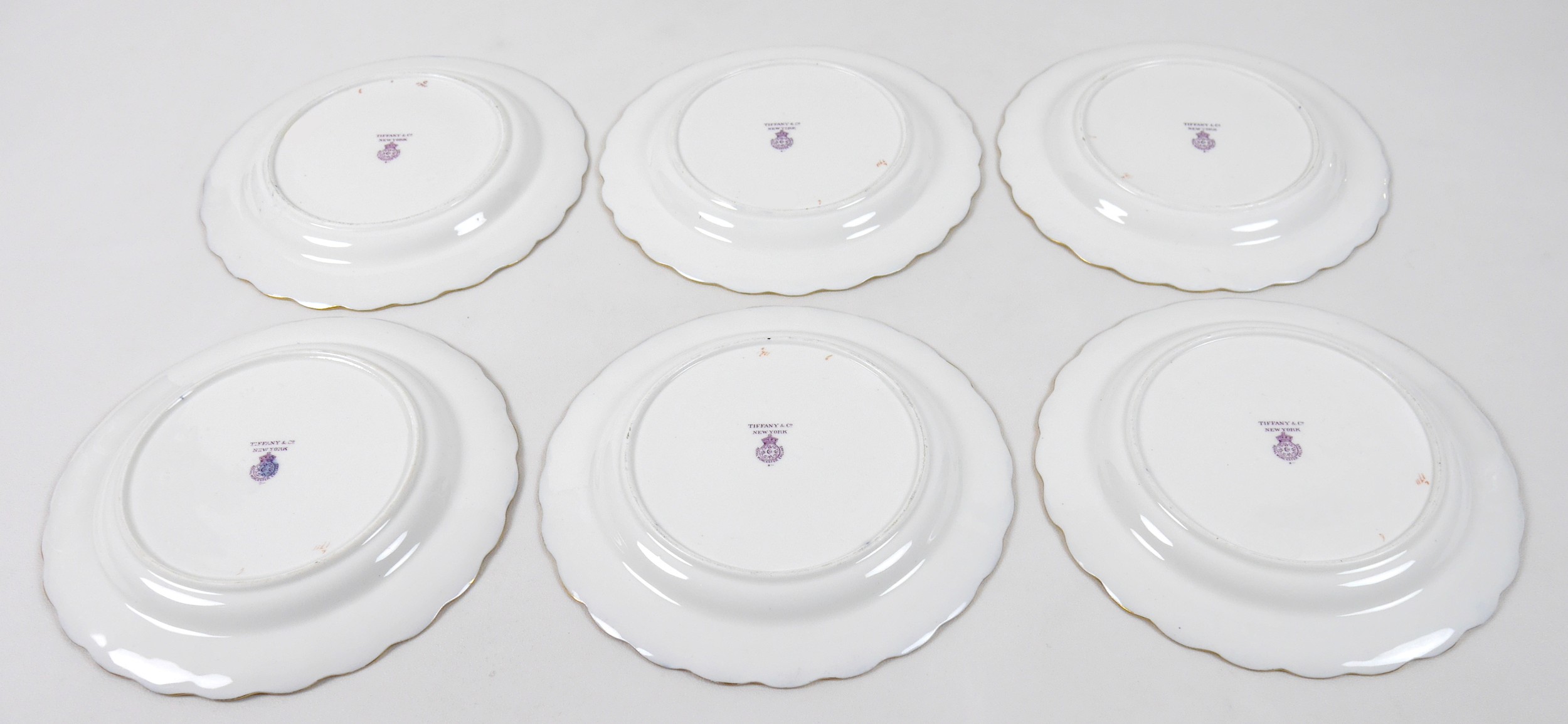 A set of six Royal Worcester china cabinet plates, retailed by Tiffany & Co, New York, circa 1918, - Image 3 of 16