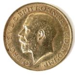 A George V gold sovereign, 1915.