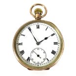 An Edwardian 9ct gold Erlim pocket watch