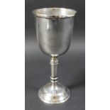 A George VI 1936 'Clarke Cup' silver golf trophy, rubbed hallmarks, London, 5.6toz, 8.5 by 19cm