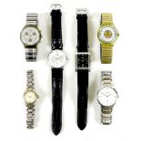 A group of six modern wristwatches, comprising a Michel Herbelin stainless steel cased gentleman's