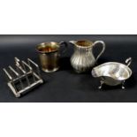 Four pieces of Victorian and later silver, comprising a Victorian silver Christening tankard, with