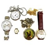 A group of modern and vintage watches, comprising a 9ct gold cased lady's Accurist watch head,