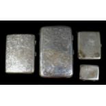 Four Victorian and later silver cigarette and other cases, comprising a Victorian cigarette case,