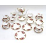 A Royal Albert part dinner service, decorated in the 'Old Country Roses' pattern