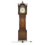 An early 19th century oak and mahogany long case clock, signed Matthew Ord, Hexham, with 30-hour