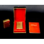 Two retro Dupont gold plated lighters, the largest, 6cm long, with machine turned decoration,