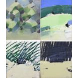 Pavel Muhlbauer (Czech b. 1949): a group of four abstract landscapes, comprising 'Okraj Lesa' (