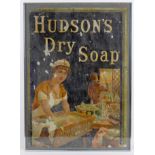 An Edwardian advertising poster for Hudson's Dry Soap, printed on paper with canvas backing, 62 by