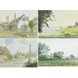 Richard Williams (British, 20th century): Four landscape watercolours of Stamford and the