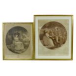 Two 18th century copper plate engravings, one inscribed 'Dediee a Madame la Comtse Amelie de