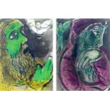 After Marc Chagall (French/Russian, 1887-1985): two lithographs, 'Job in despair', with abstract