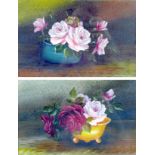 Two 20th century still life paintings, depicting floral displays, unsigned, in gilt frames, 19 by
