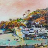 Tom Butler: (British, b. 1979): 'Catch of the Day, Polperro, mixed media with hand embellished