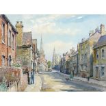 Wilfrid Rene Wood (British, 1888-1976): a view of Stamford, depicting St Peter?s Street,