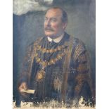 G. Parker (British, early 20th century): a half length portrait painting of a Mayor, oil on