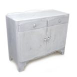 A white painted sideboard, with two drawers and two cupboards below, 108 by 41.5 by 92cm high.