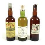 Three bottles of vintage whisky, comprising a John Barker & Co Ltd 'Barker's Old Highland' Finest