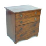 A 19th century mahogany cased night commode, in the form of a chest of drawers, 65 by 46.5 by 66.5cm