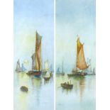 A. E. Bailey (British, 20th century): a pair of watercolours depicting sailing boats, each signed