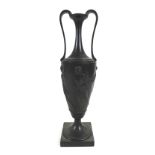A Neoclassical style loutrophoros form bronze vase