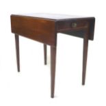 A 19th century mahogany Pembroke table, with line inlaid decoration and single drawer, 84 by 47 by