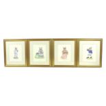 A group of four Bunnykins prints, after designs by Caroline Dadd for Royal Doulton, Nursery Rhyme